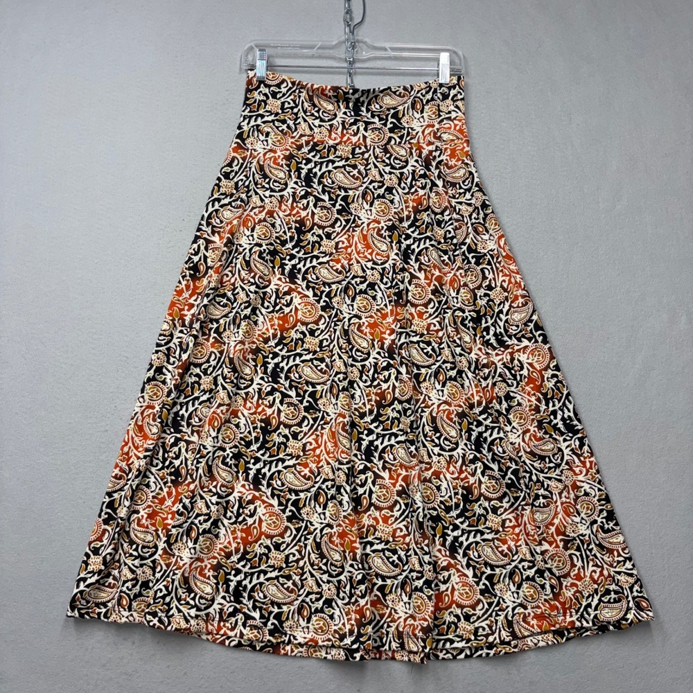Hypnotized Maxi Skirt Women Medium Multi Paisley SK3632 Y2K A-Line Stretch Boho